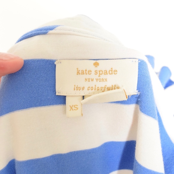 Kate Spade Blue Striped Cotton Shift Dress - Picture 5 of 6